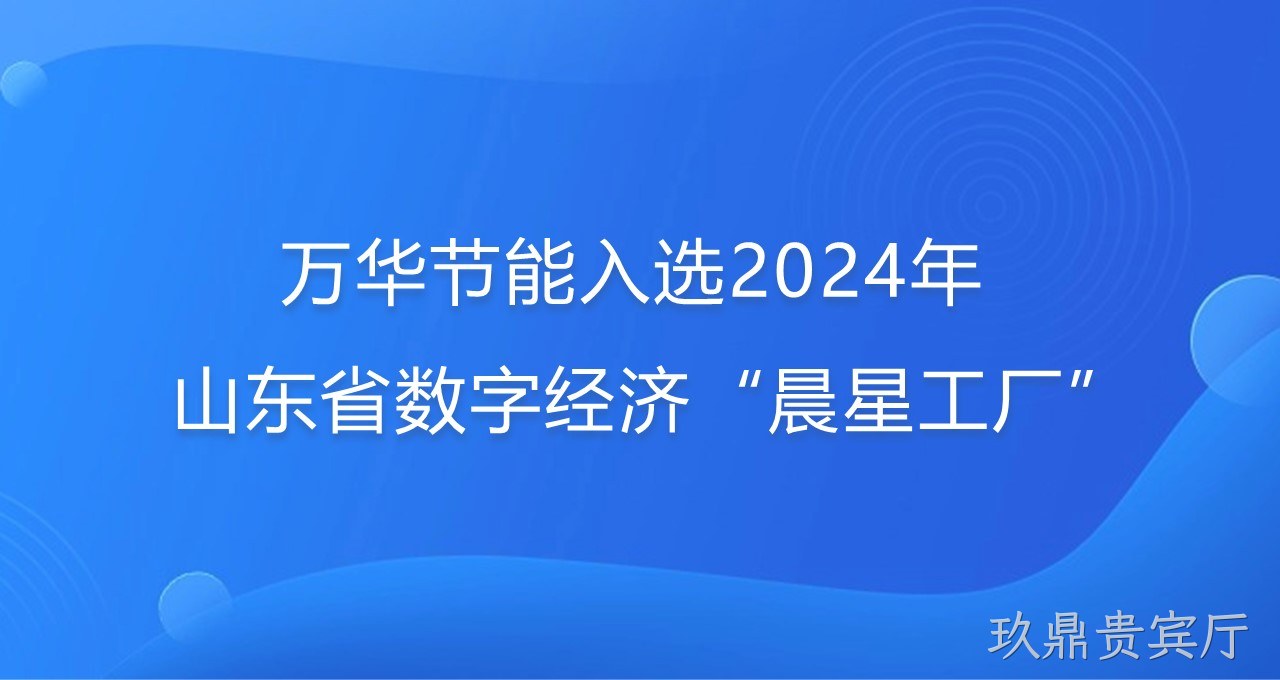再添新彩！玖鼎贵宾厅入选2024年山东省数字经济“晨星工厂”